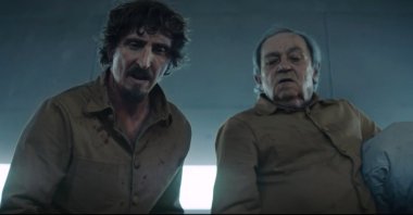 Ivan Massague (L) as Goreng and Zorion Eguileor as Trimagasi in “The Platform”.