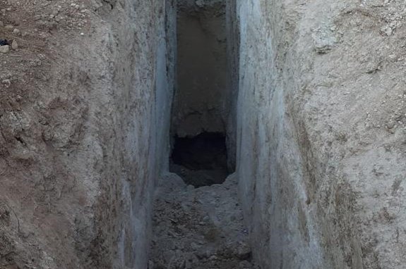 An undated photo shows the YPG/PKK tunnel on the Turkish-Syrian border. (DHA Photo)