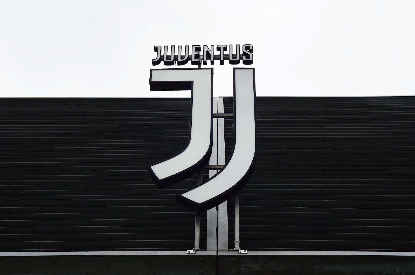 The Juventus club crest seen outside Allianz Stadium in Turin, Italy, March 12, 2020. (Reuters Photo)