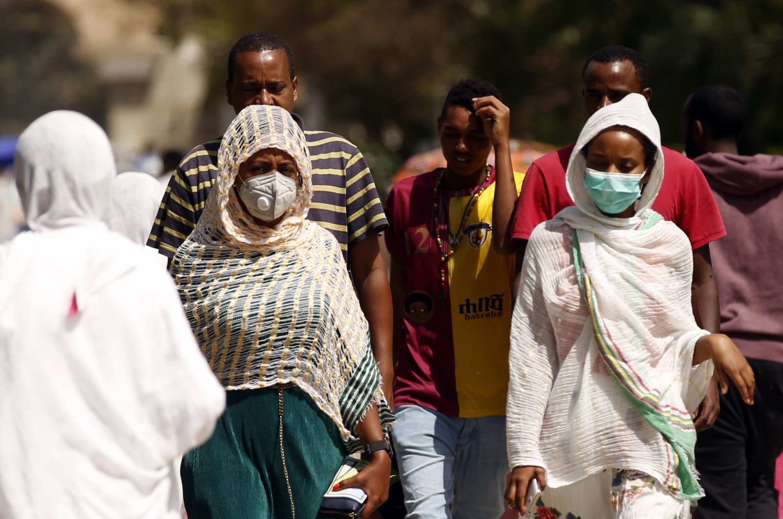 Ethiopian Christians go to churches to celebrate Easter amid the coronavirus outbreak, Addis Ababa, Ethiopia, April 13, 2020. (AA Photo)