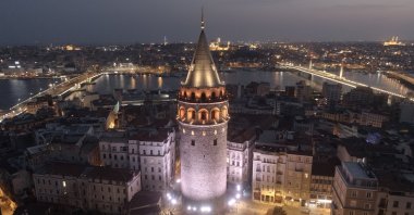 An aerial view of Istanbul's iconic Galata Tower in Istanbul, Turkey. (AA Photo)