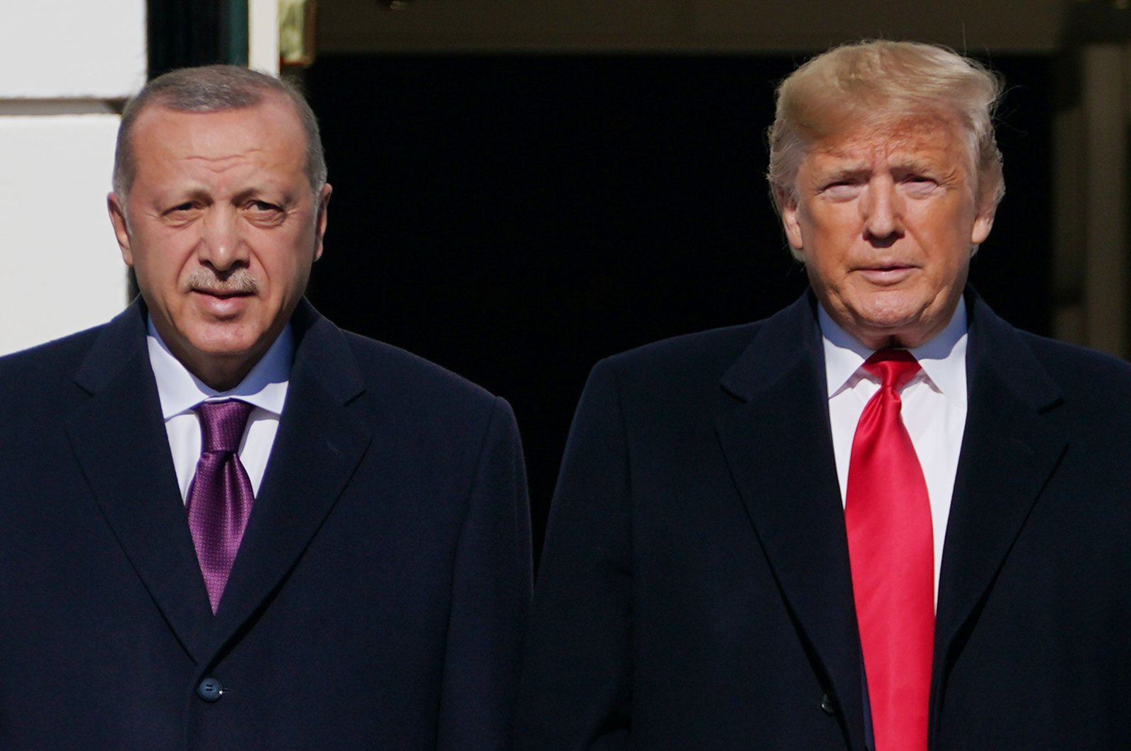 President Recep Tayyip Erdoğan is greeted by U.S. President Donald Trump upon arrival outside the White House in Washington, D.C., U.S., Nov. 13, 2019. (AFP Photo)
