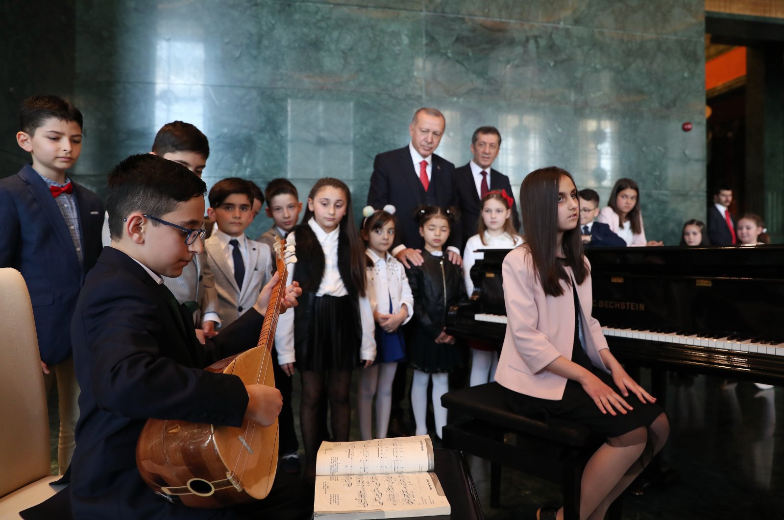 President Recep Tayyip Erdoğan hosts children in presidential complex for Children's Day, Ankara, April 23, 2019. (AA)