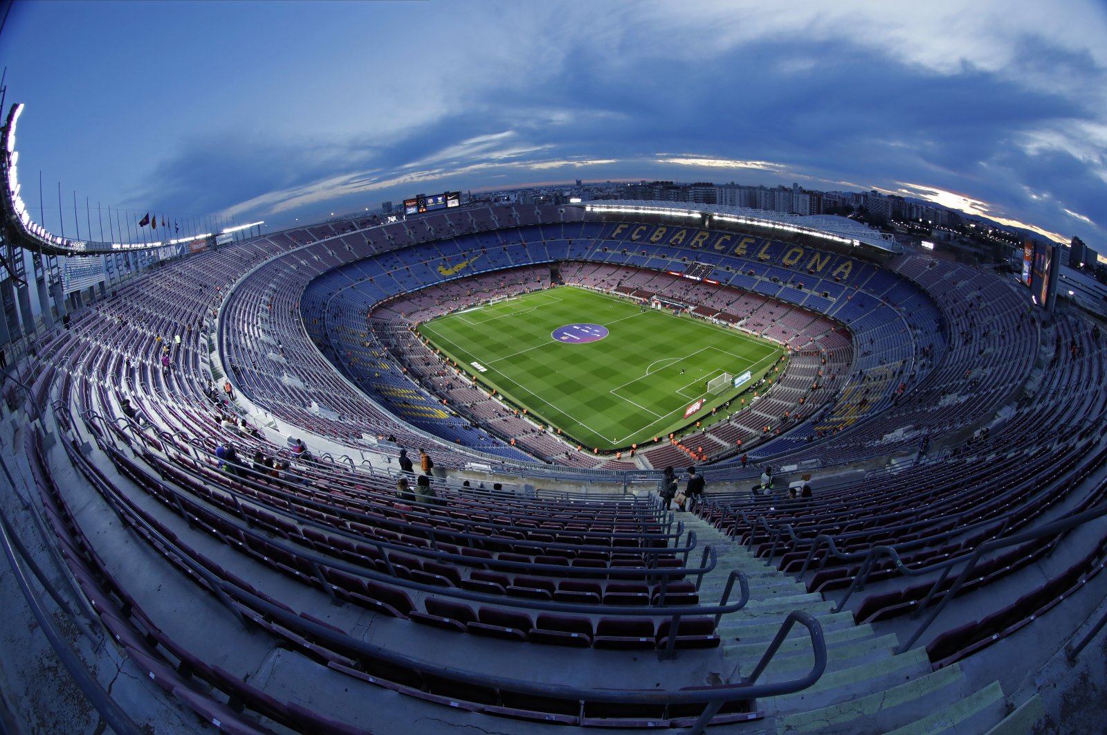 A general view of the Camp Nou stadium prior of a Spanish Copa del Rey football match between Barcelona and Leganes at the Camp Nou stadium in Barcelona, Spain, Jan. 30, 2020. (AP Photo)