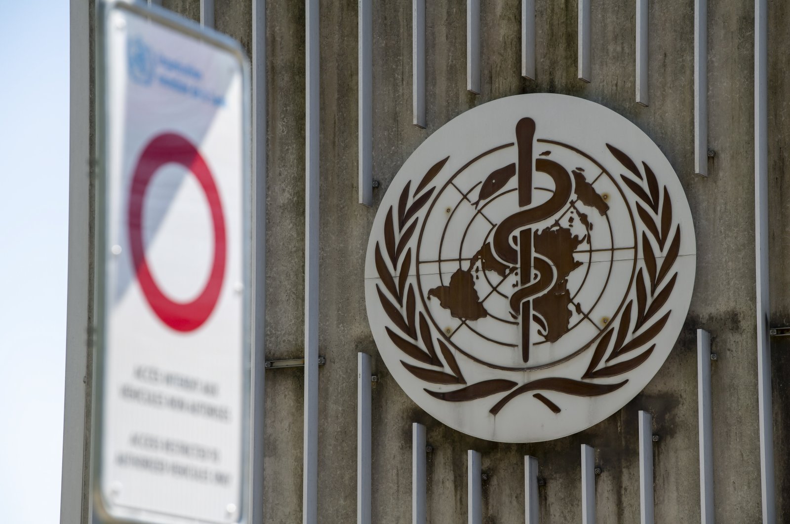 The logo and building of the World Health Organization (WHO) headquarters in Geneva, Switzerland, April 15, 2020. (EPA Photo)