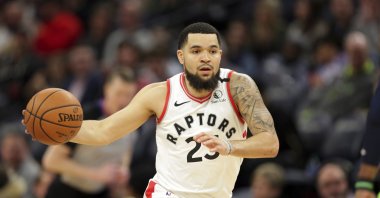 Fred VanVleet plays during an NBA game in Minneapolis, Minnesota, Jan. 18, 2020. (AP Photo)