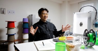 South Korean designer Ryu Jong-dae speaks to Reuters during an interview in his art studio in Seoul, South Korea, April 17, 2020. (Reuters Photo)