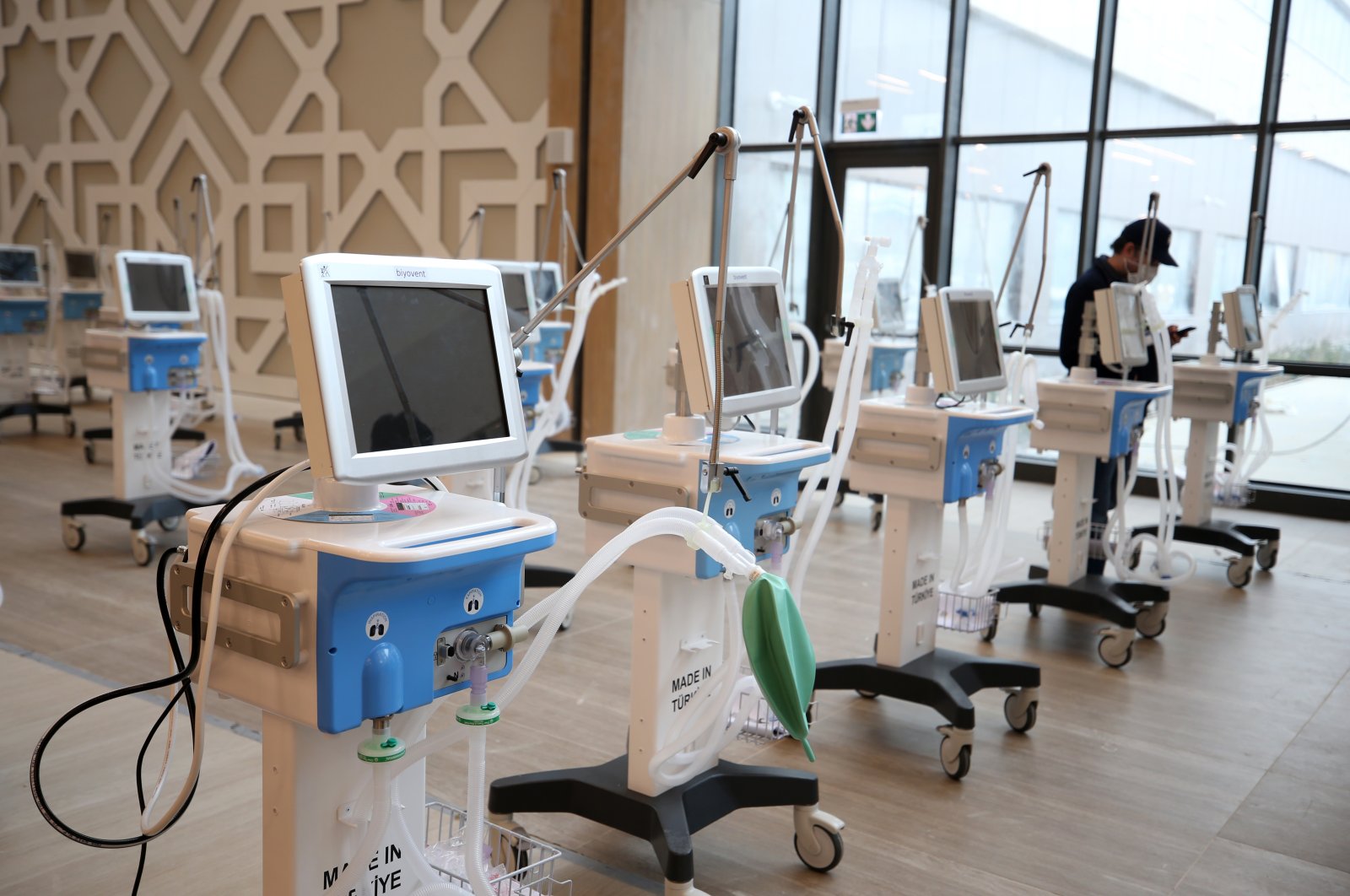 Domestically made ventilators are seen on the sidelines of the inauguration of Başahşehir City Hospital, Istanbul, Turkey, April 20, 2020. (AA Photo)