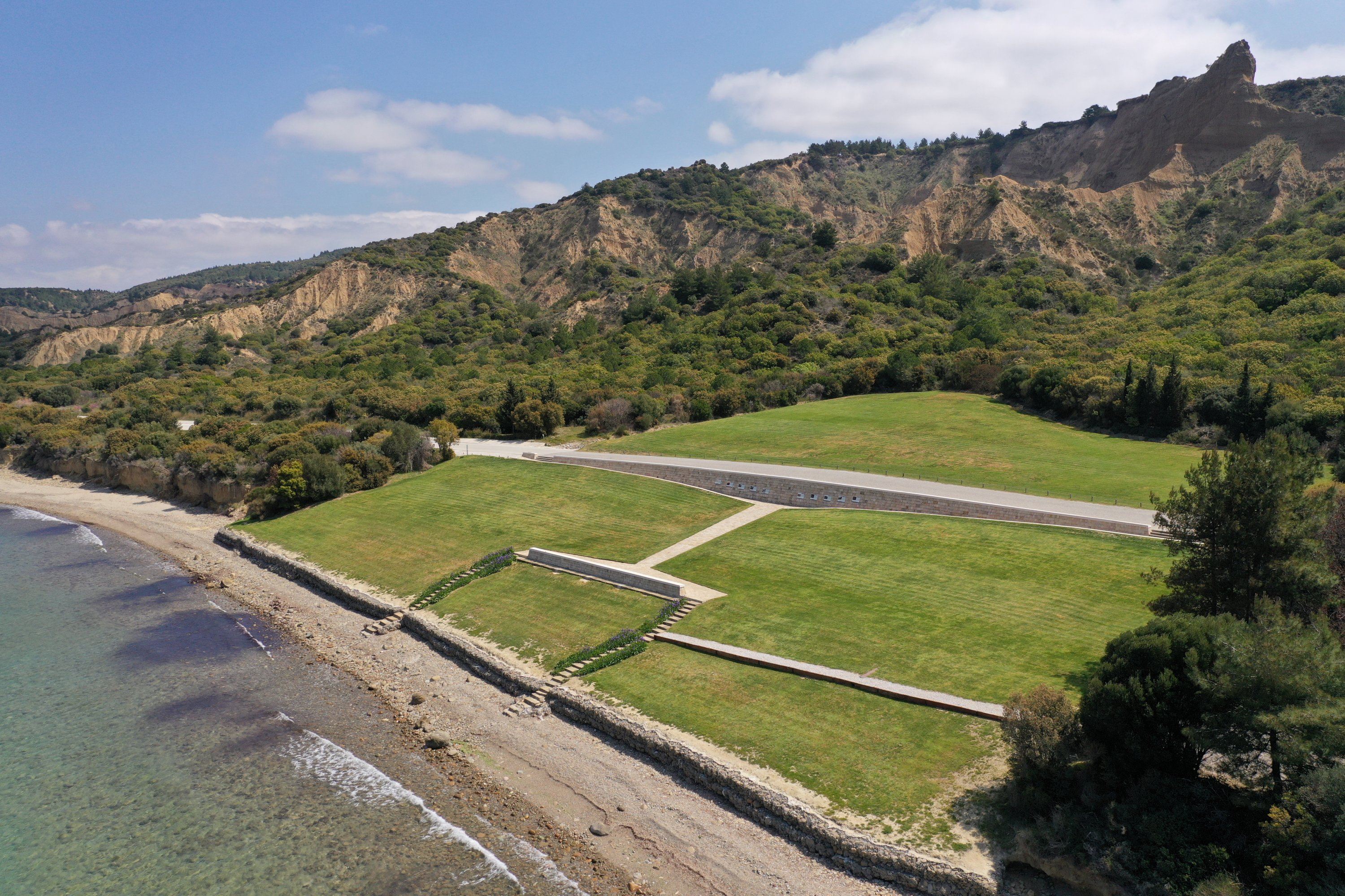 General view of the deserted Anzac Cove, where the dawn service is held. (Reuters Photo)