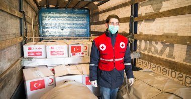 Turkish Red Crescent delivers medical aid to Georgia to support the country's fight with COVID-19, April 25, 2020. (AA Photo)

