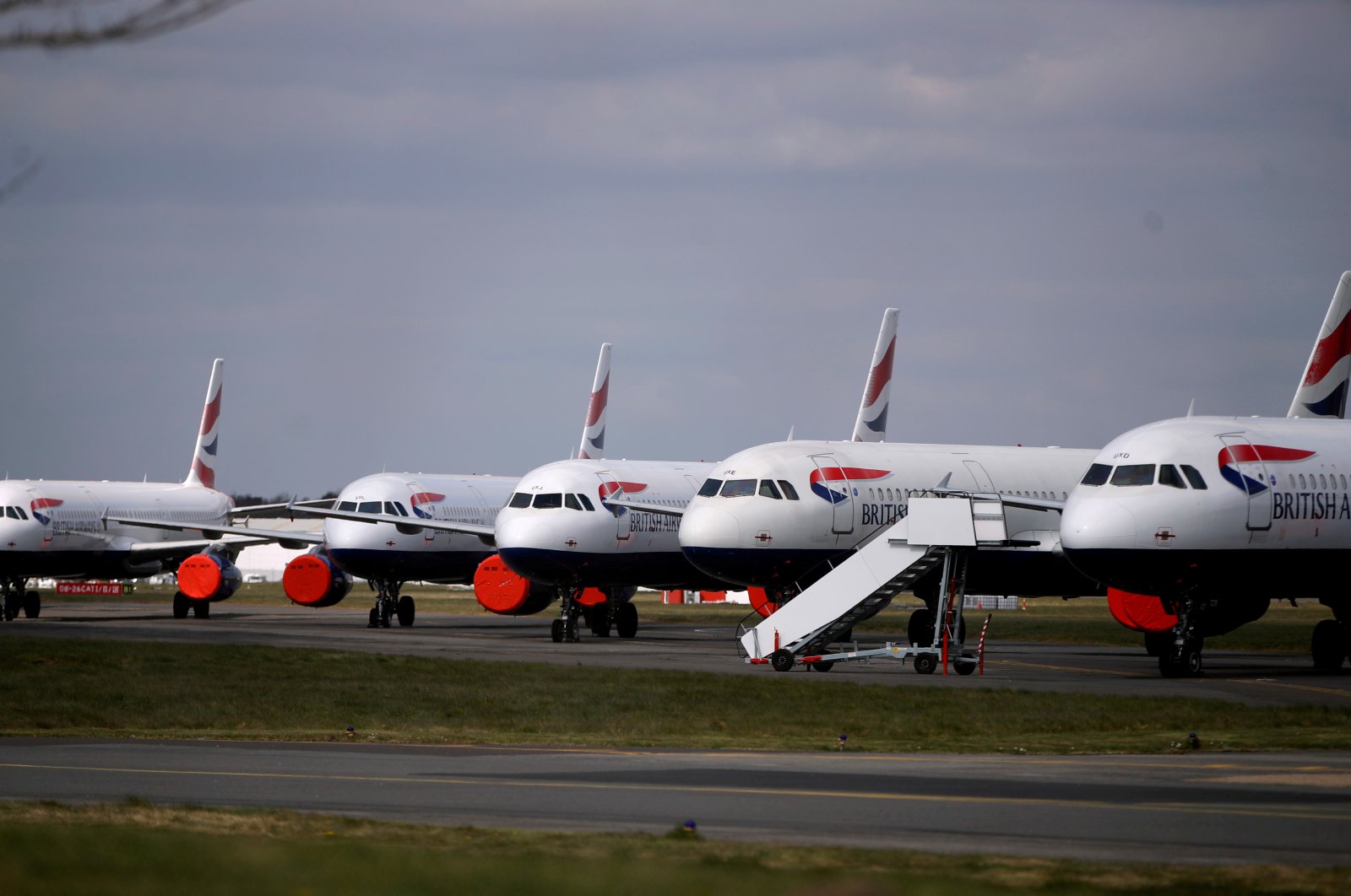 British Airways planes are seen parked at Bournemouth Airport, as the spread of the coronavirus disease continues, Bournemouth, Britain, April 1, 2020. (Reuters Photo)