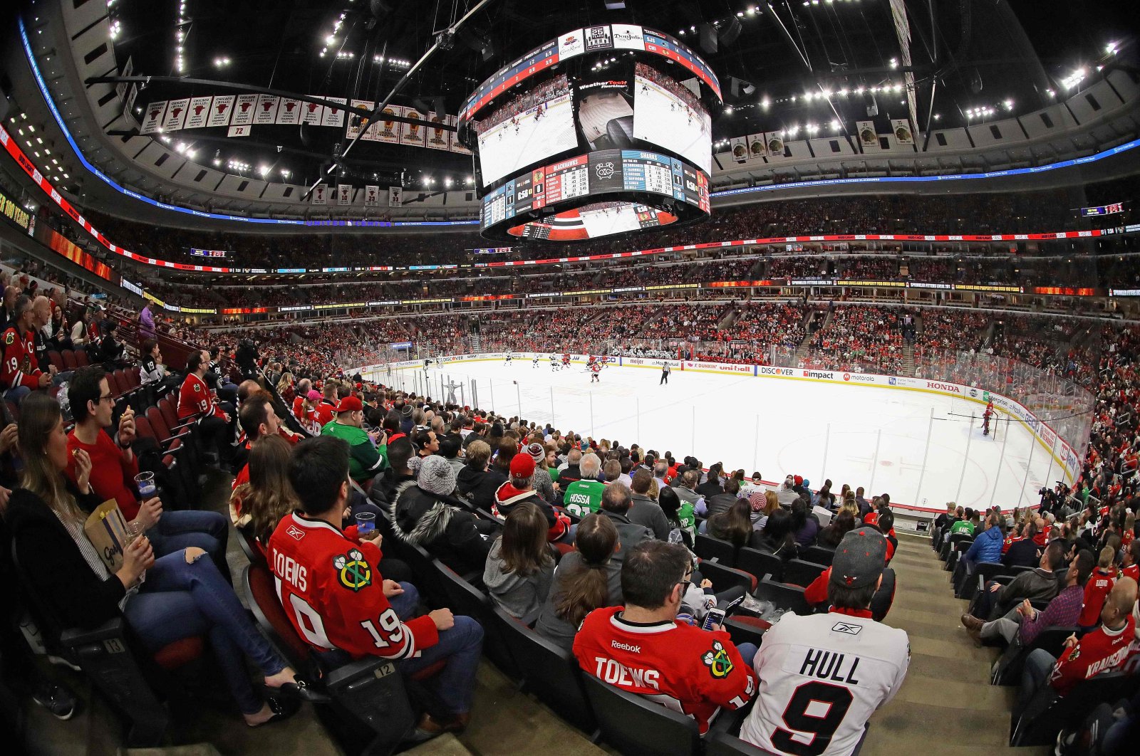 Fans watch as the Chicago Blackhawks take on the San Jose Sharks, in Chicago, Illinois, U.S., March 11, 2020. (AFP Photo)