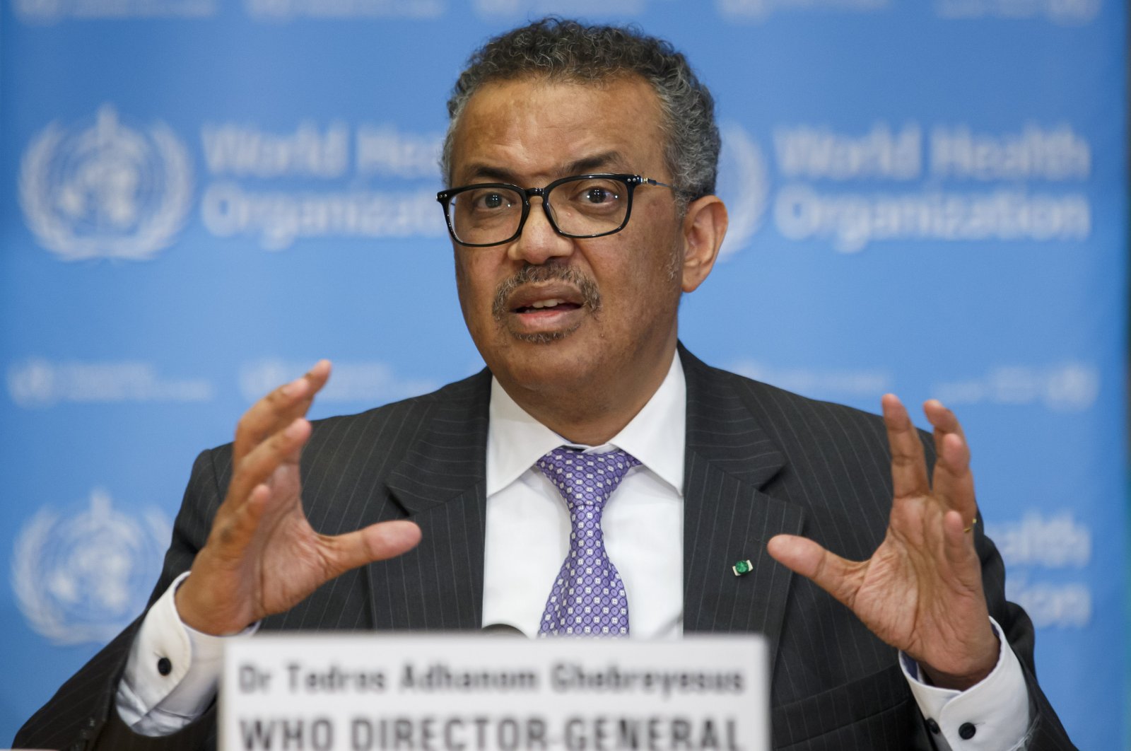 WHO Director General Tedros Adhanom Ghebreyesus speaks during a presser on the novel coronavirus disease COVID-19 at the World Health Organization (WHO) headquarters in Geneva, Switzerland, 09 March 2020 (EPA Photo)