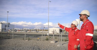 Workers inspect the TANAP MS4 reading station in the İpsala district of the northwestern Turkish province of Edirne, near the border with Greece, Dec. 2, 2019. (AA Photo)