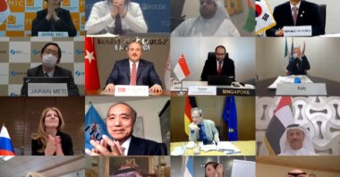 Industry and Technology Minister Mustafa Varank attended the extraordinary virtual G20 Digital Economy Ministerial Meeting, April 30, 2020. (AA Photo)

