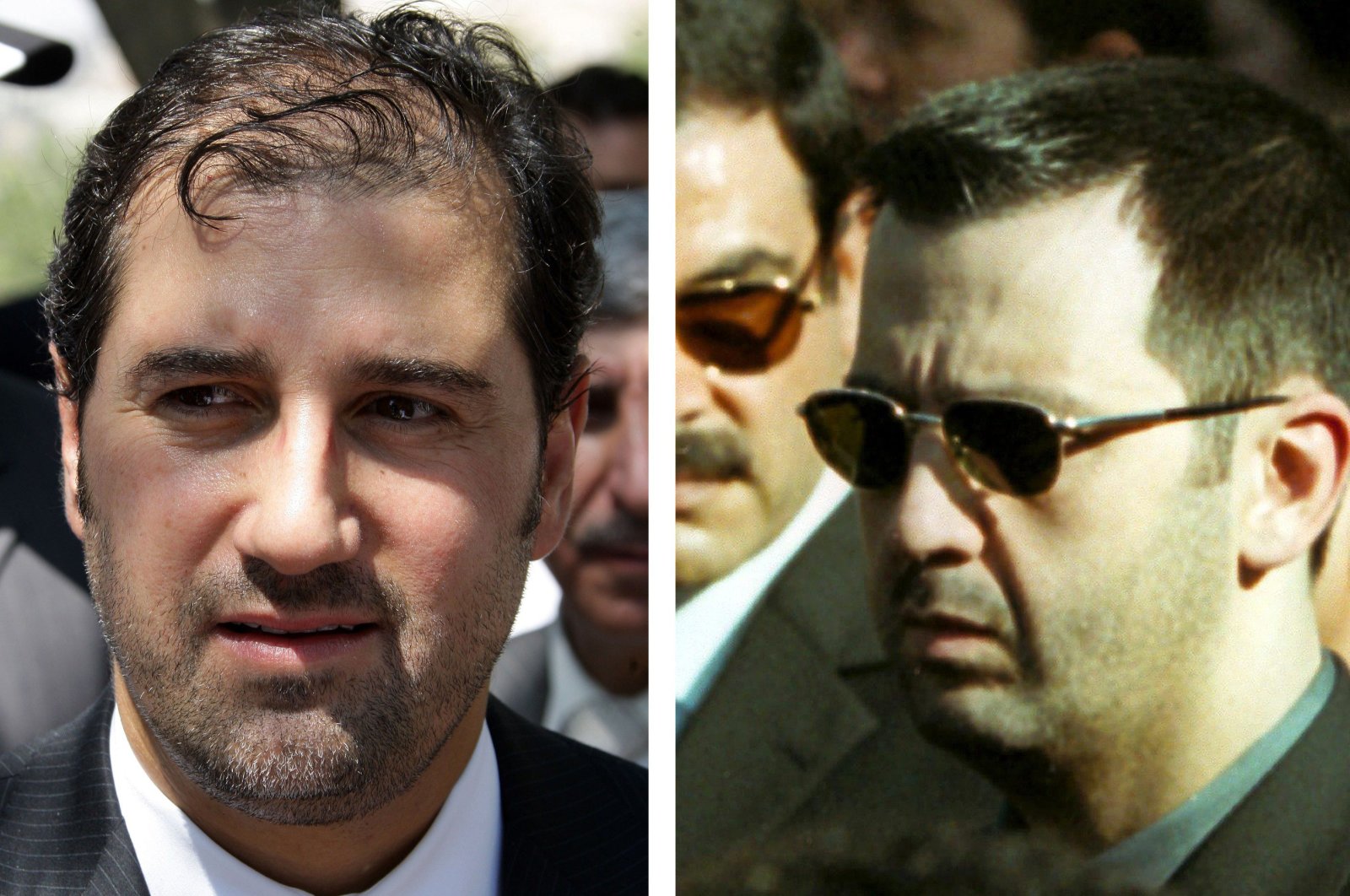 This composite photo shows Syrian telecom magnate Rami Makhluf (L) on July 17, 2010, and Maher al-Assad (R), brother of Bashar Assad on May 10, 2011, in Damascus. (AFP Photo)