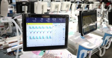 The Biyovent mechanical ventilator was developed in cooperation with several Turkish firms, Tekirdağ, Turkey, April 28, 2020. (AA Photo)