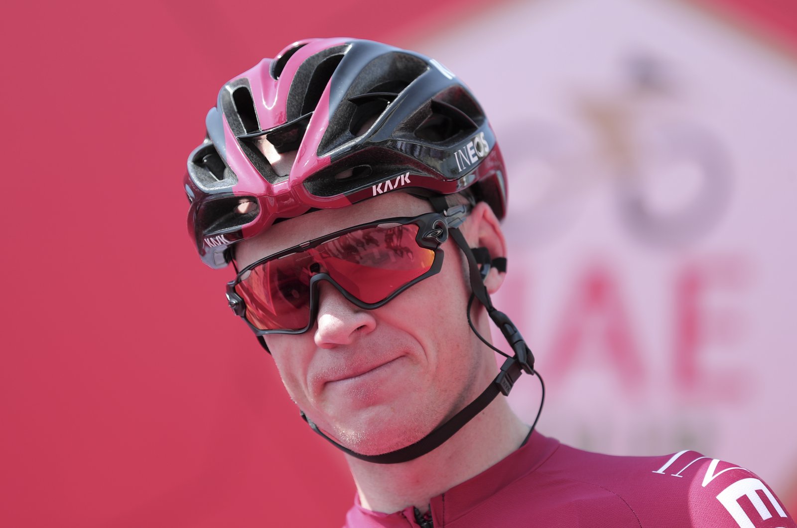 Chris Froome during a cycling tour in Dubai, United Arab Emirates, Feb, 23, 2020. (AP Photo)