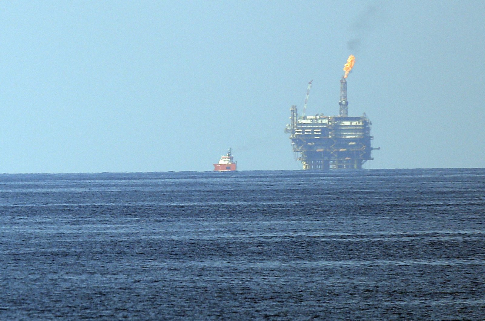 Eni's Bouri Offshore oil terminal is seen off the Libyan coast, in the Mediterranean Sea, Aug. 1, 2015. (AP Photo)