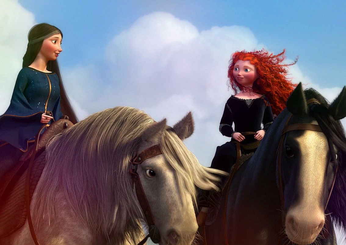 Merida (L), the main character of 'Brave', and her mother Queen Elinor.