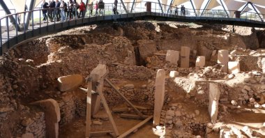 An undated photo of the Göbeklitepe archaeological site, Şanlıurfa, Turkey. (THA Photo)