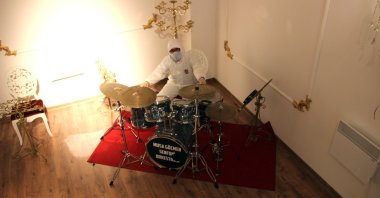 Disinfection work is carried out at certain intervals at the Musa Göçmen Symphony Orchestra Concert Hall, Ankara, Turkey. (AA Photo)