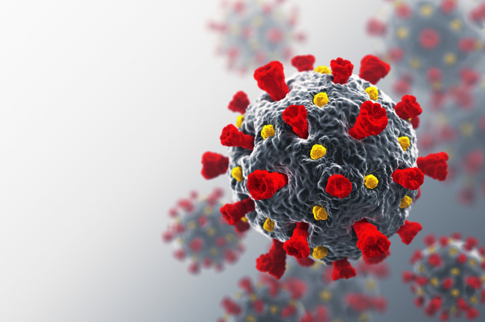The illustration shows a 3D-printed model of the novel coronavirus which causes COVID-19. (iStock Photo)