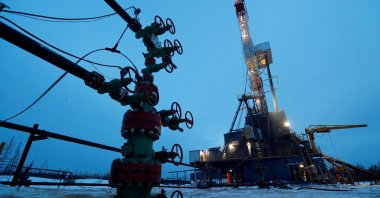 A view shows a well head and a drilling rig in the Yarakta Oil Field, owned by Irkutsk Oil Company (INK), in Irkutsk Region, Russia, March 11, 2019. (Reuters Photo)