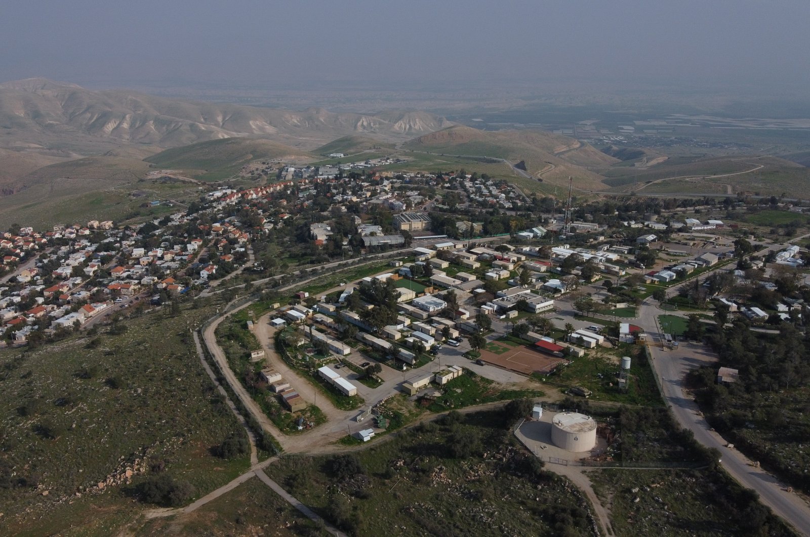A view of the West Bank settlement of Ma'ale Efraim on the hills of the Jordan Valley, Feb. 18, 2020. (AP Photo)