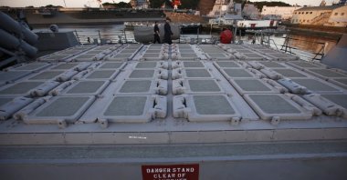 A vertical launch missile system unit is seen on the deck of the U.S. guided-missile destroyer USS Milius (DDG69) at the U.S. naval base in Yokosuka, south of Tokyo, Japan, May 22, 2018. (Reuters Photo)