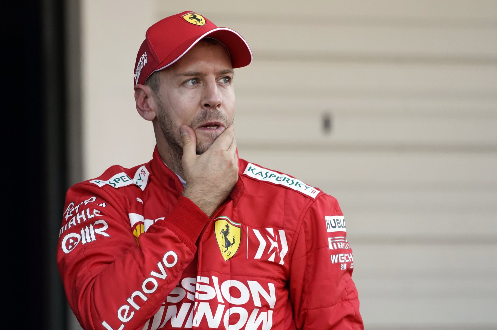 Sebastian Vettel reacts after a race in Suzuka, Japan, Oct. 13, 2019. (EPA Photo)