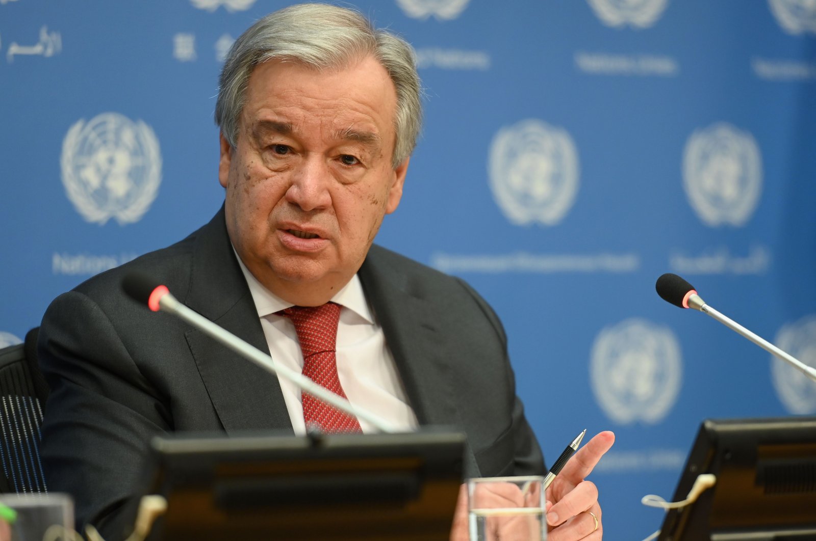 United Nations Secretary-General Antonio Guterres speaks during a press briefing at the U.N. Headquarters in New York City, Feb. 4, 2020. (AFP Photo)