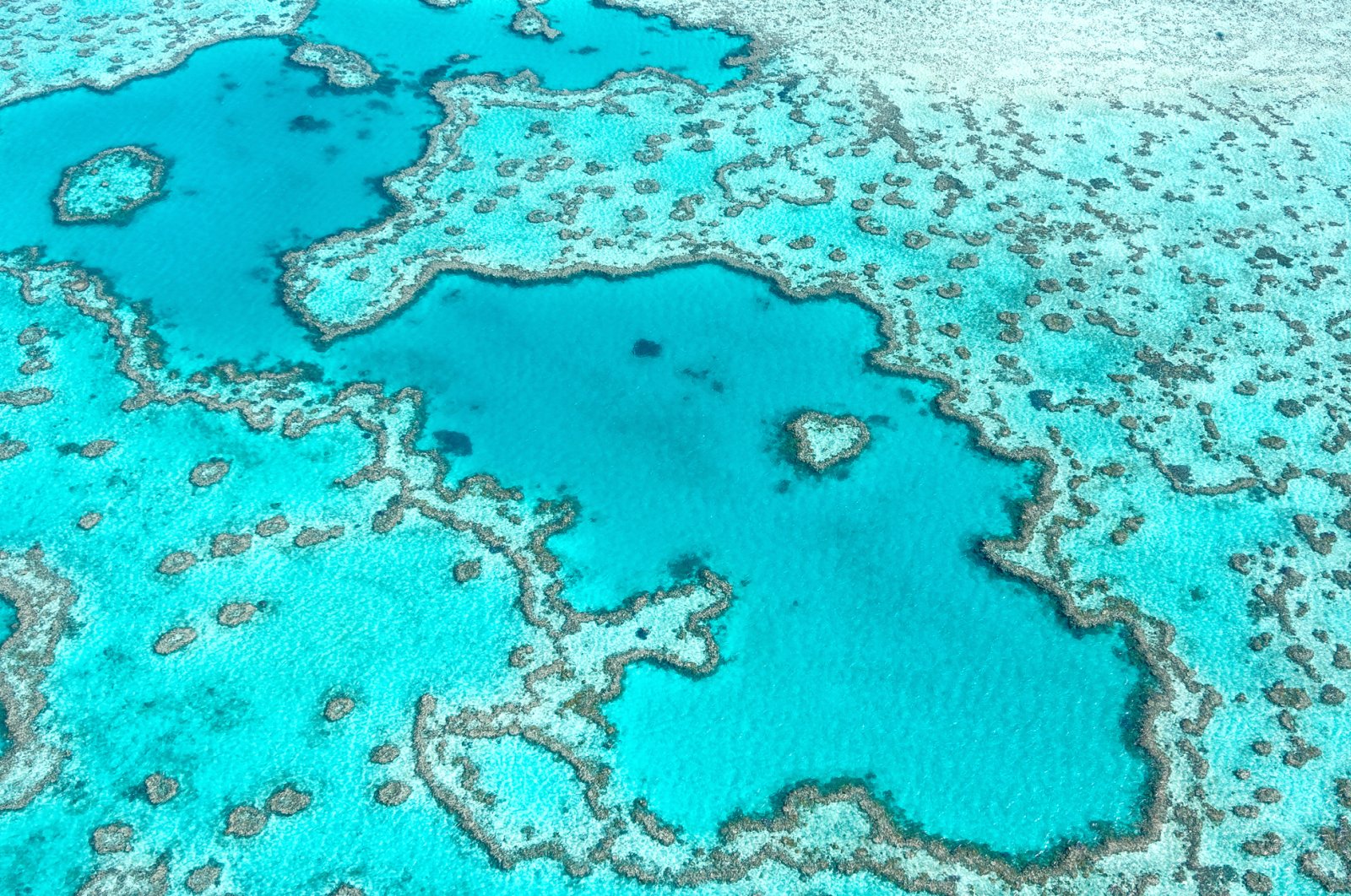 A photo shows an aerial view of the Great Barrier Reef across the Whitsundays, Queensland, Australia. (iStock Photo)