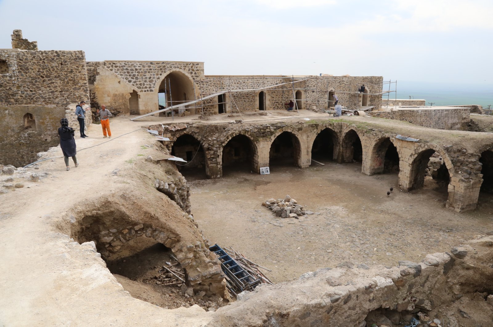 A general view from the ongoing restoration work at the Mor Kuryakos Monastery, Batman province, Turkey. (AA Photo)