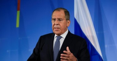Russian Foreign Minister Sergei Lavrov at a press conference in Germany, Oct. 3, 2019. (Sabah File Photo)