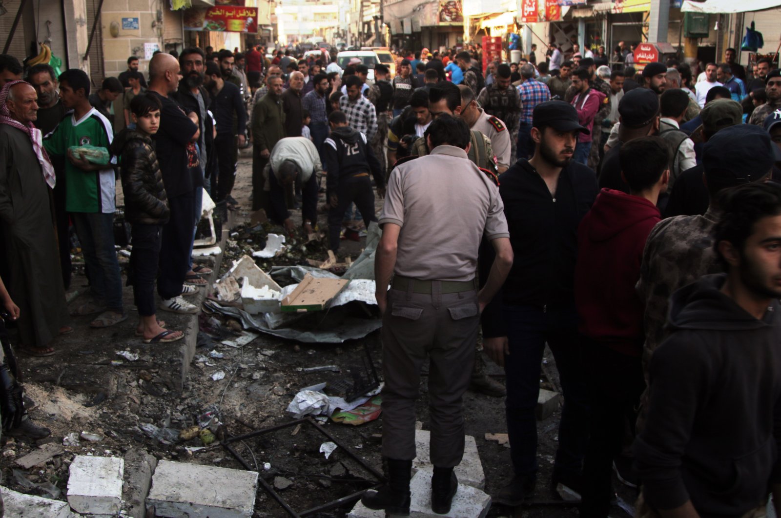 Eleven civilians were wounded in a terrorist attack by the YPG/PKK in Syria's al-Bab province, May 10, 2020. (AA Photo)