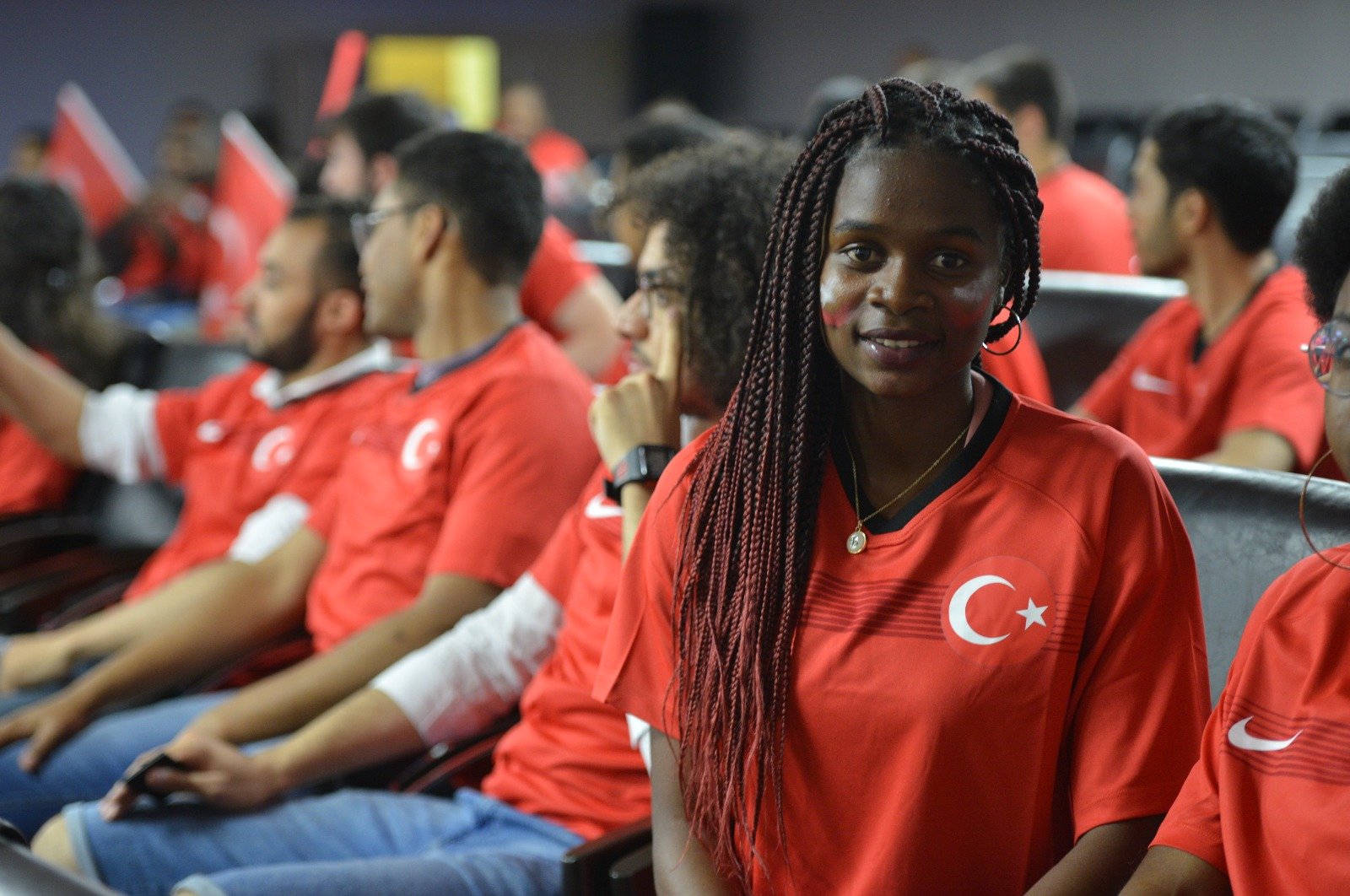 An international student taking courses in Turkey on a scholarship poses during a YTB activity. (Courtesy of YTB)