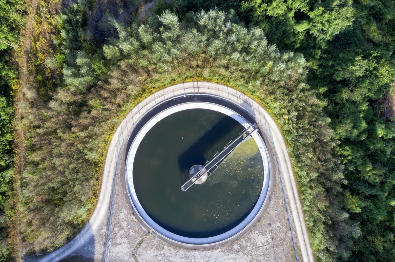 An aerial view of a sewage treatment plant in Bavaria, Germany. (iStock Photo)