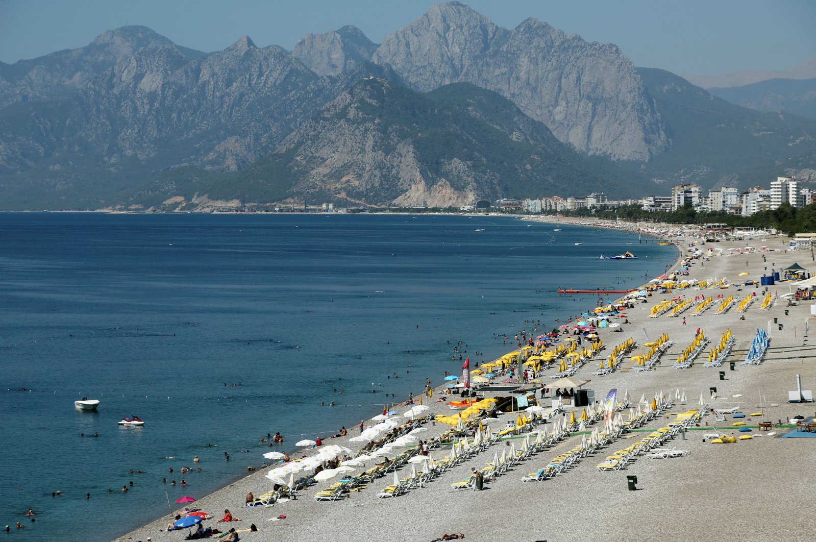 Tourists enjoy a beach in the Mediterranean resort city of Antalya, a popular destination for tourists, Turkey, July 25, 2016. (Reuters Photo)