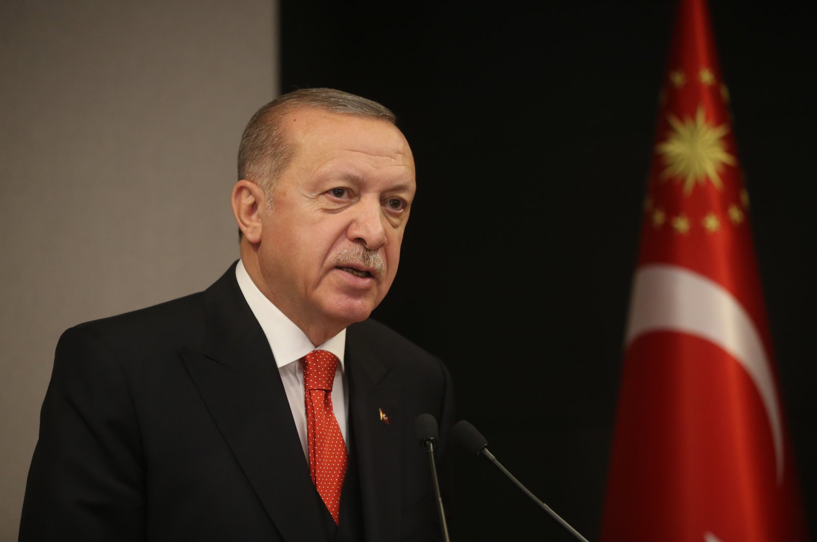 President Recep Tayyip Erdoğan speaks following a weekly cabinet meeting, May 18, 2020. (AA Photo)