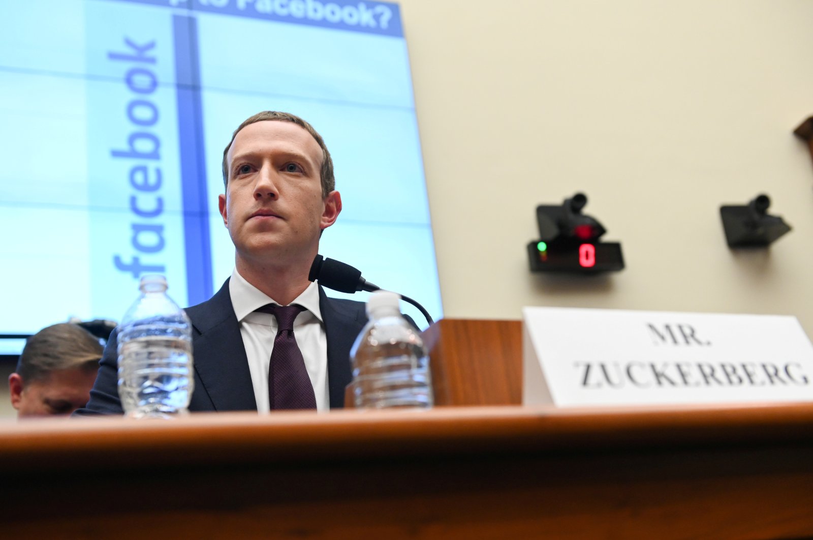 Facebook Chairman and CEO Mark Zuckerberg testifies at a House Financial Services Committee hearing in Washington, Oct. 23, 2019. (Reuters Photo)