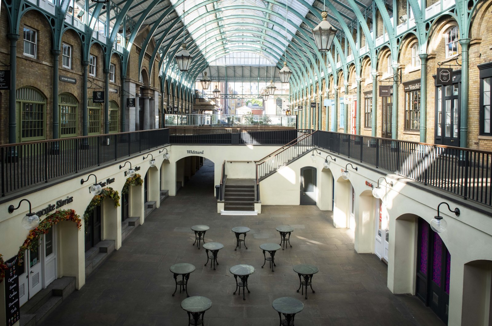 An empty Covent Garden during the coronavirus outbreak, London, England, May 9, 2020. (Reuters Photo)