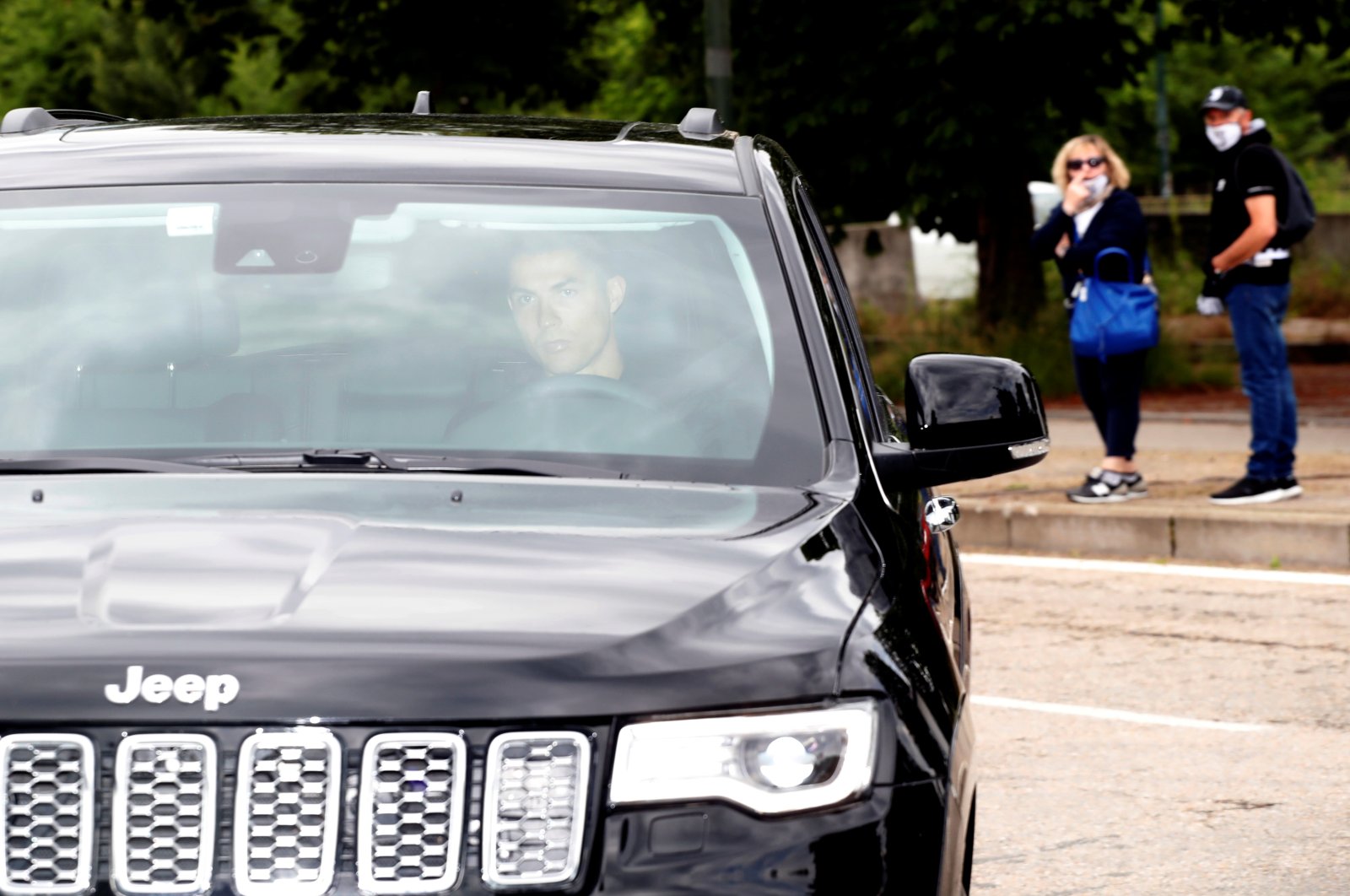 Cristiano Ronaldo arrives at Juventus Training Center, in Turin, Italy, May 19, 2020. (REUTERS Photo) 