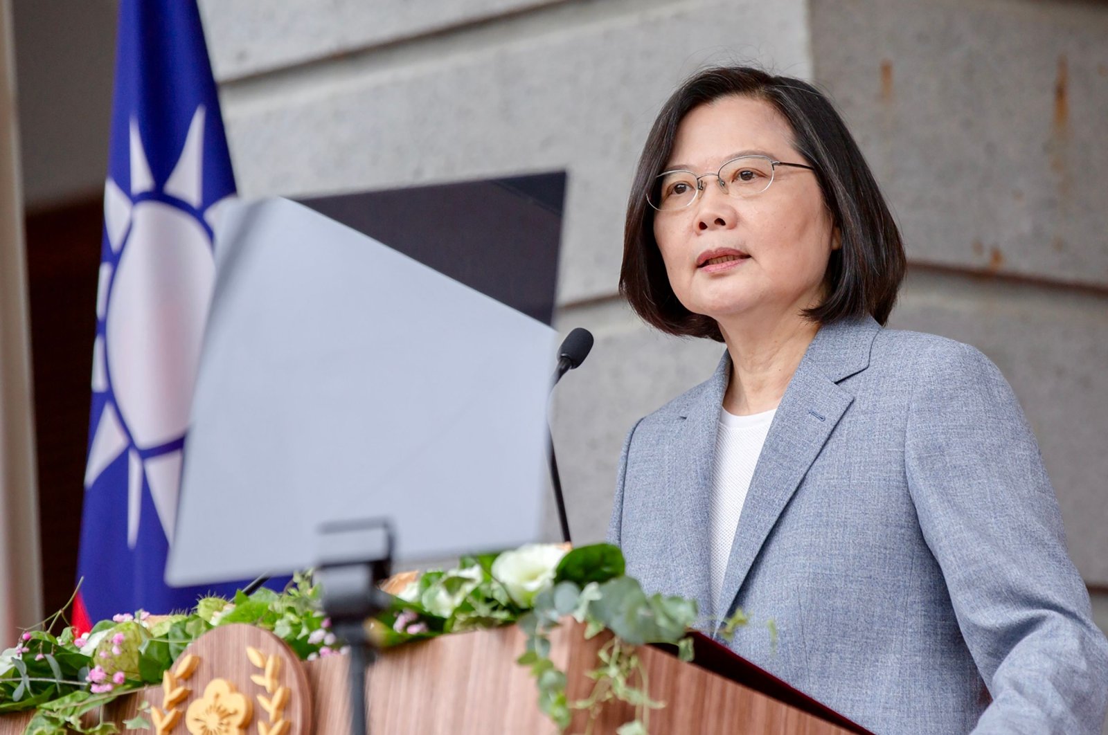 Taiwan's President Tsai Ing-wen speaking at the Taipei Guest House as part of her inauguration for her second term in office, Taipei, Taiwan, May 20, 2020. (AFP Photo)