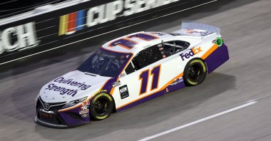 Denny Hamlin drives during the NASCAR Cup Series Toyota 500 at Darlington Raceway, Darlington, S.C., U.S., May 20, 2020. (AFP Photo)