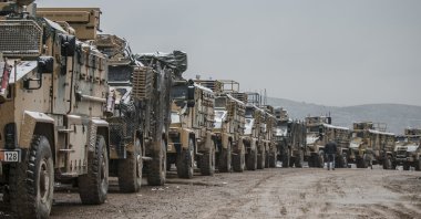 The Turkish Armed Forces (TSK) reinforce their observatory posts in northwestern Idlib province, Syria, Feb. 14, 2020. (AA Photo)