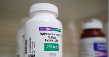 Hydroxychloroquine sits on a shelf at Rock Canyon Pharmacy in Provo, Utah, May 20, 2020. (AFP Photo) 
