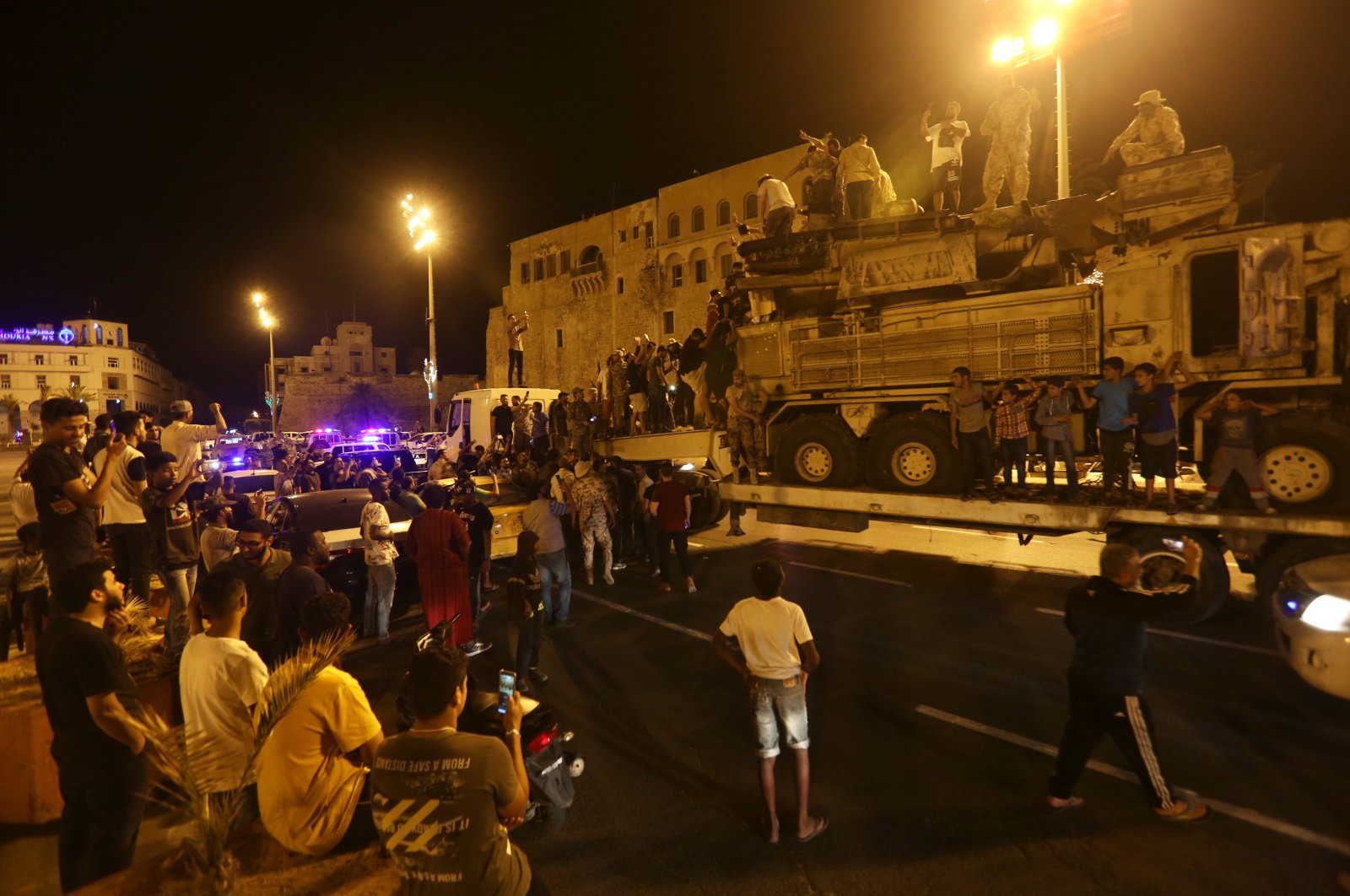 Forces loyal to Libya's UN-recognised Government of National Accord (GNA) parade a Pantsir air defense system truck in the capital Tripoli, May 20, 2020. (AA)