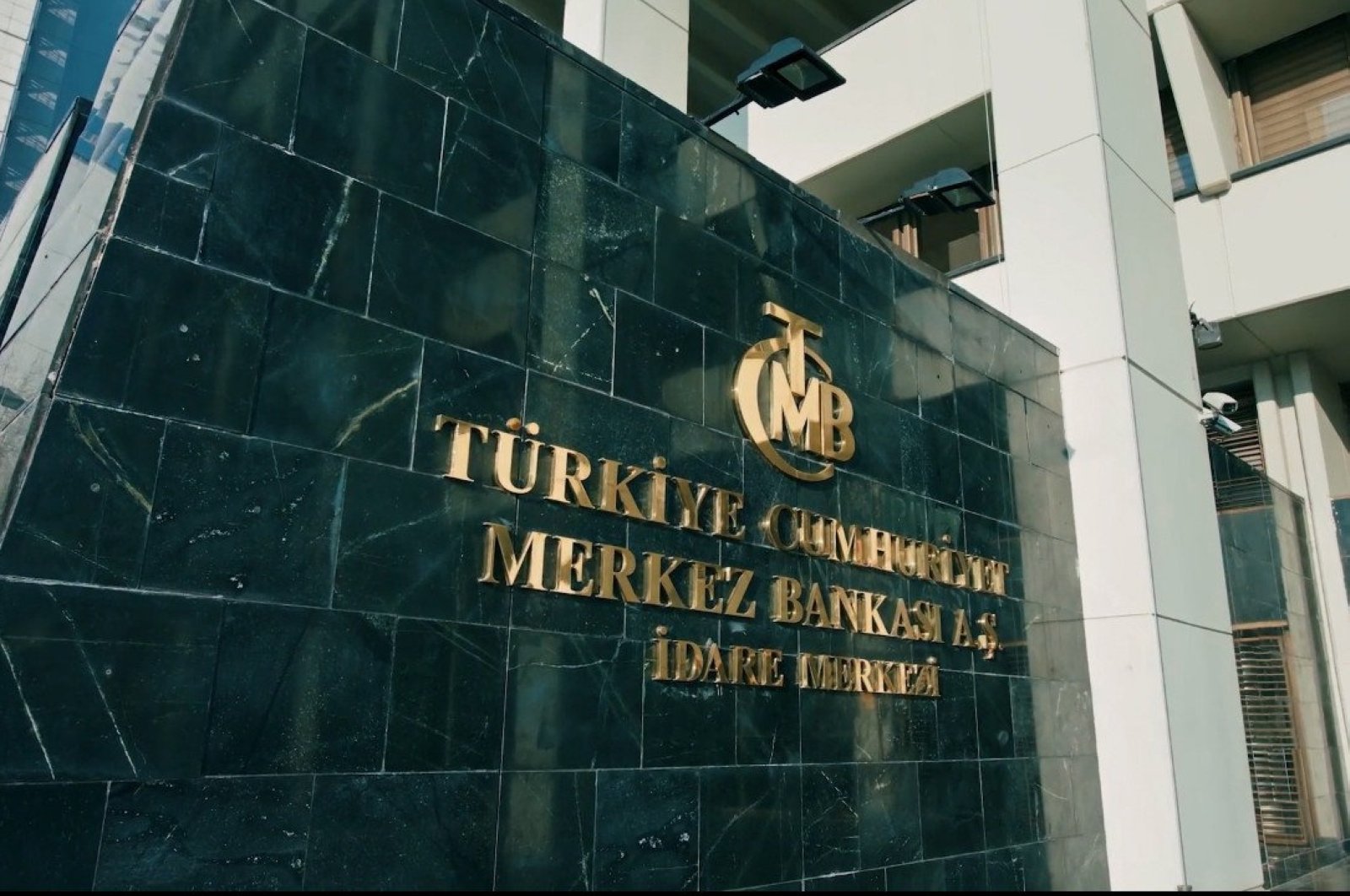This undated photo shows the sign of Central Bank outside its headquarters in Ankara, Turkey. (İHA Photo) 