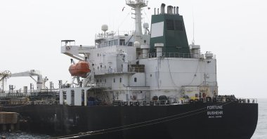Iranian oil tanker Fortune is anchored at the dock of the El Palito refinery near Puerto Cabello, May 25, 2020. (AP Photo)